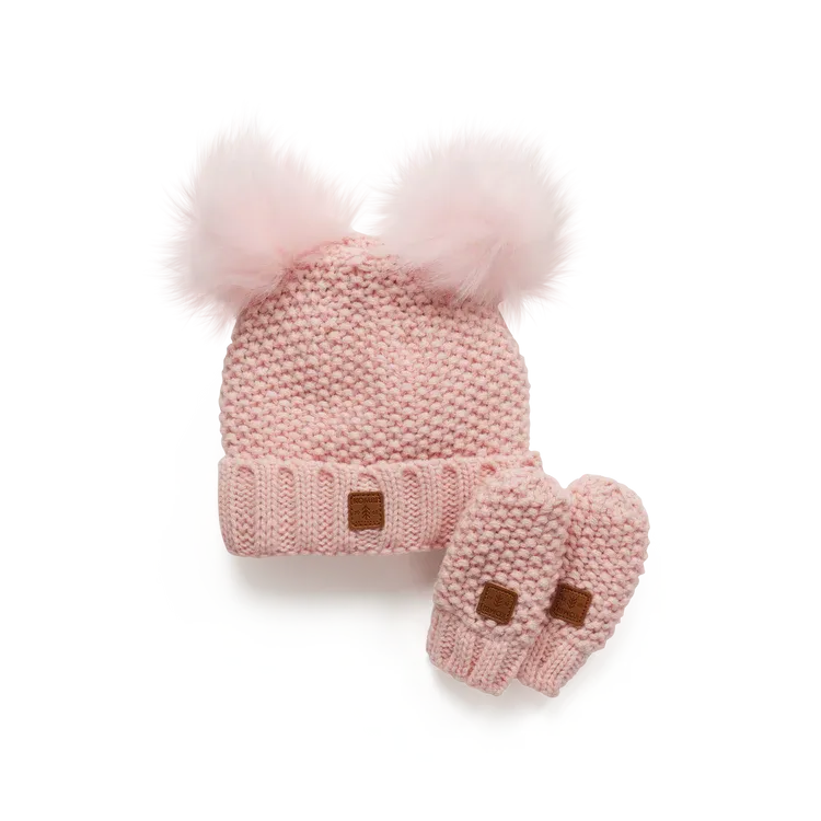 Adorable Knit Toque   Mittens Set