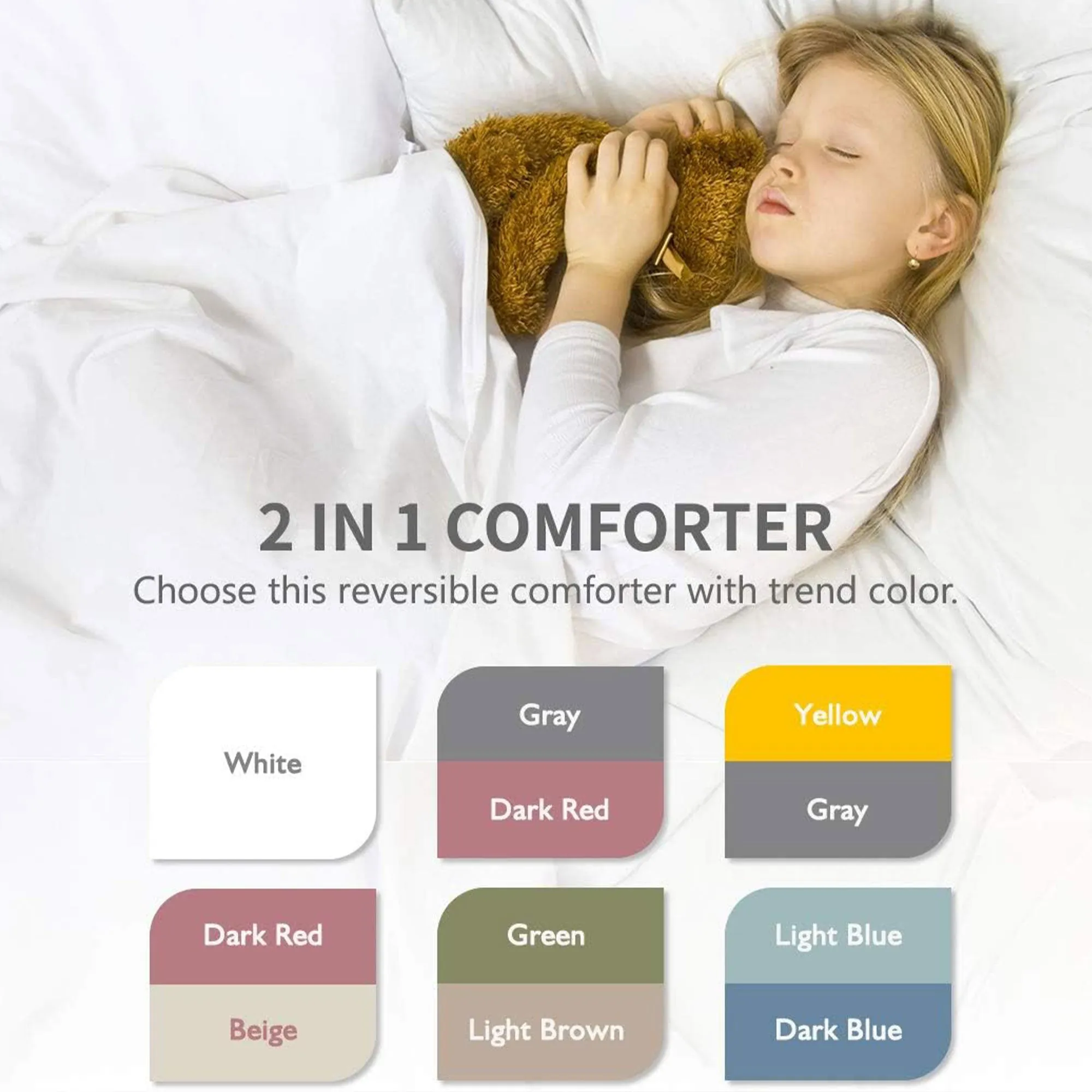 APSMILE Reversible All Season Down Full Twin Comforter, Green/Brown (Used)