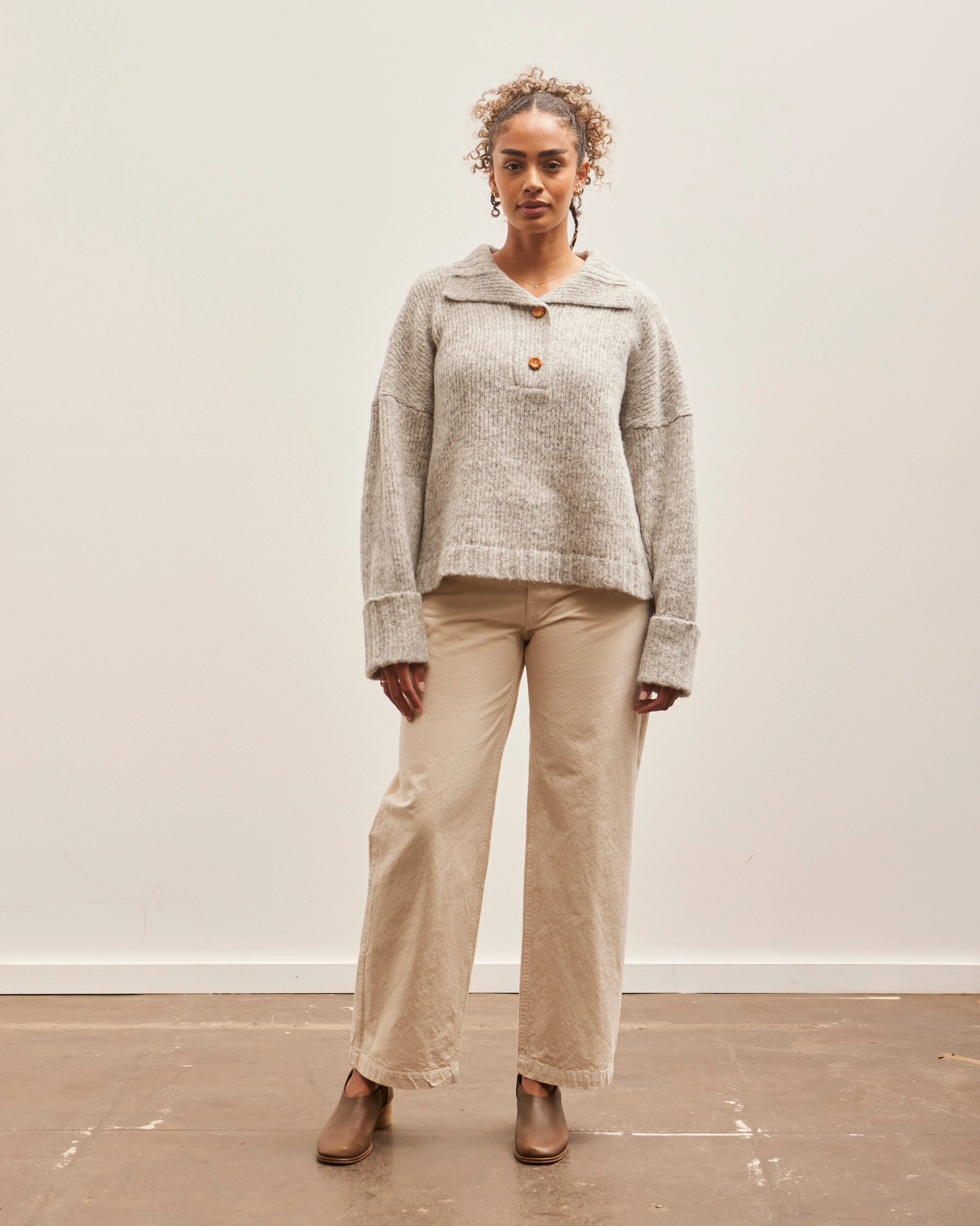 Atelier Delphine Stand Collar Jumper, Watery Sky