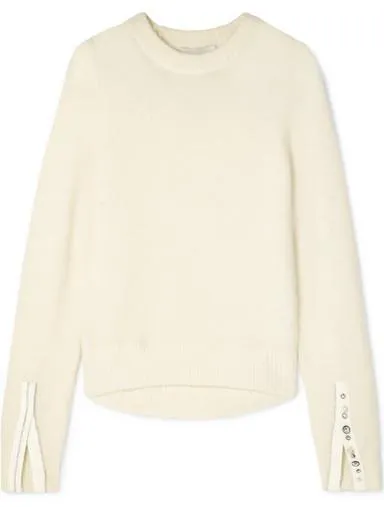 Crystal Embellished Sweater, White