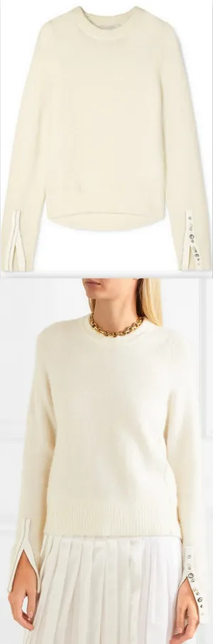 Crystal Embellished Sweater, White