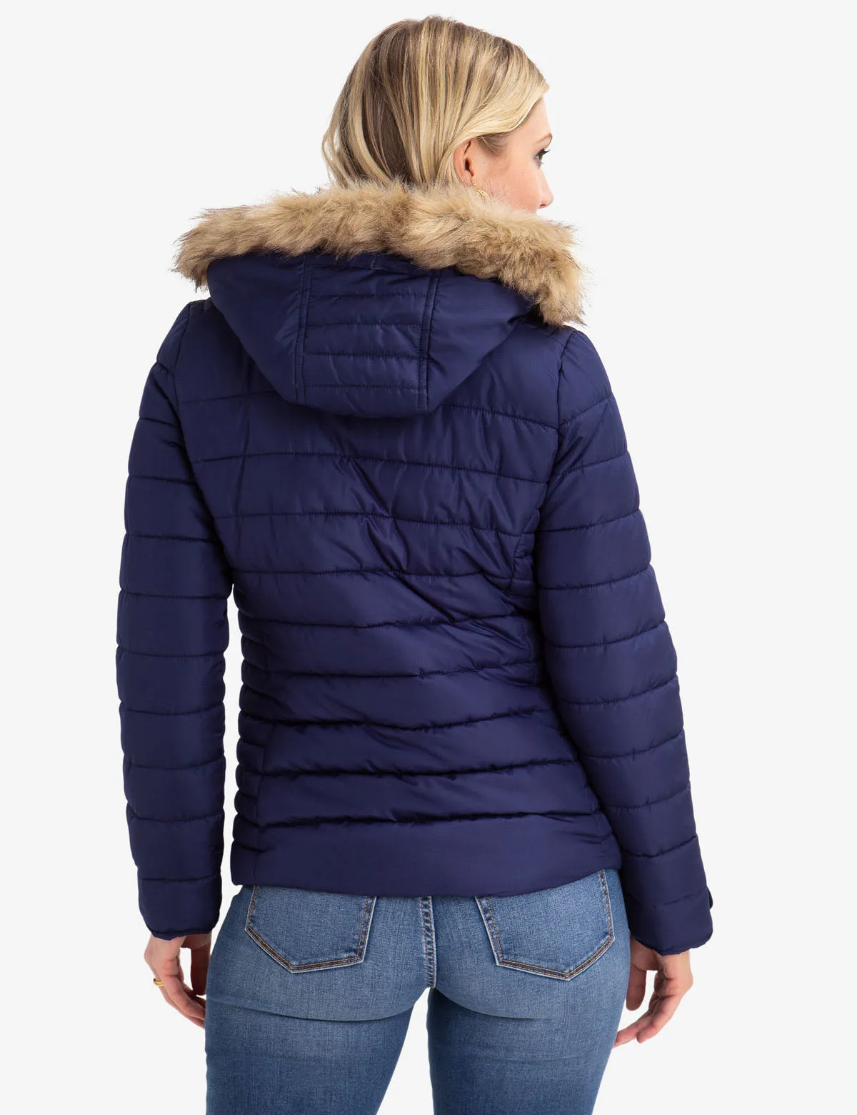 FUR HOODED PUFFER COAT