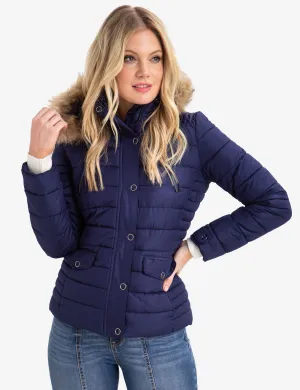 FUR HOODED PUFFER COAT