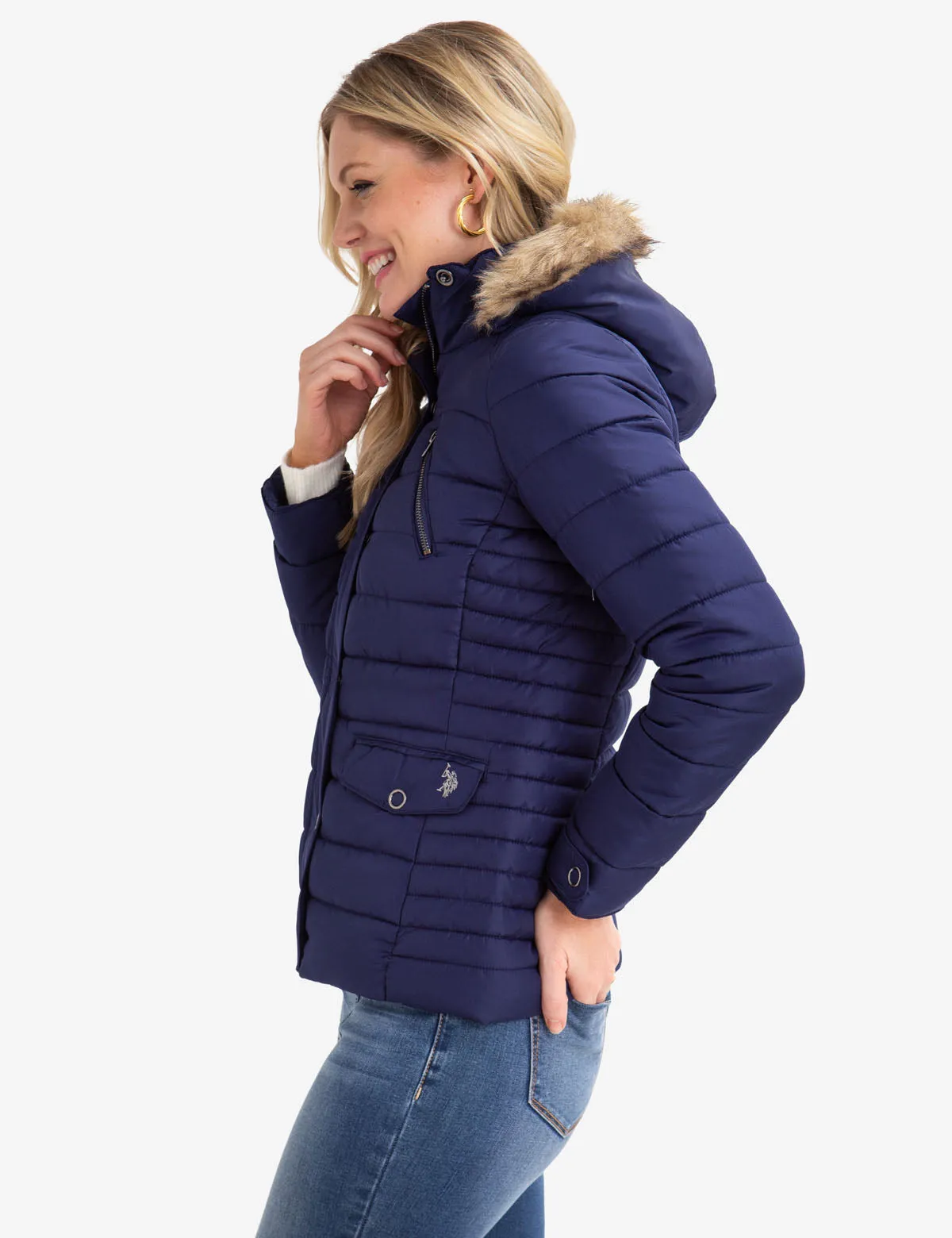 FUR HOODED PUFFER COAT