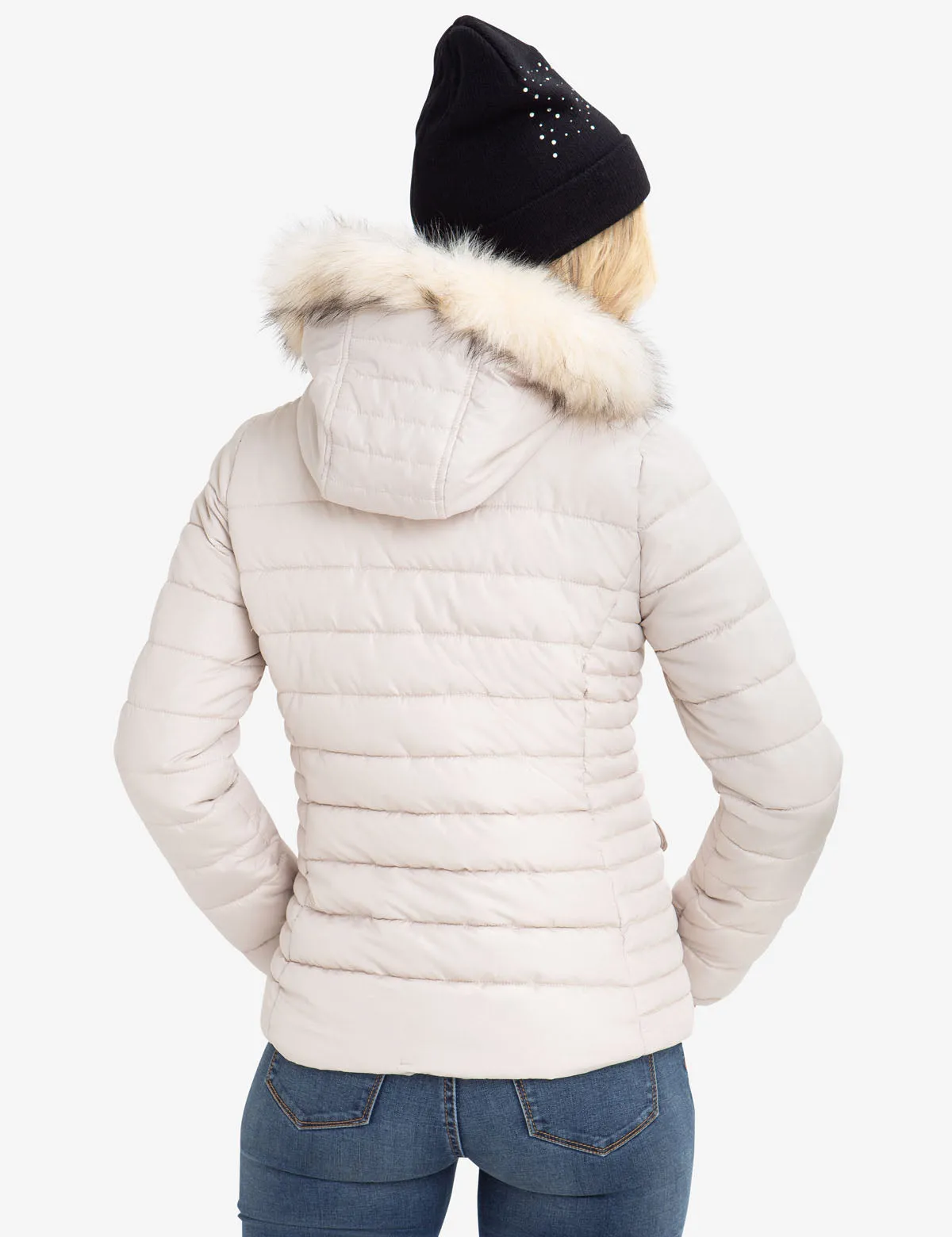 FUR HOODED PUFFER COAT