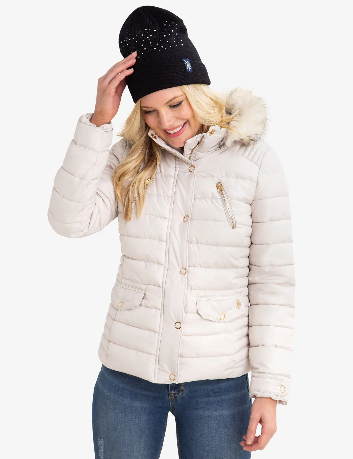 FUR HOODED PUFFER COAT