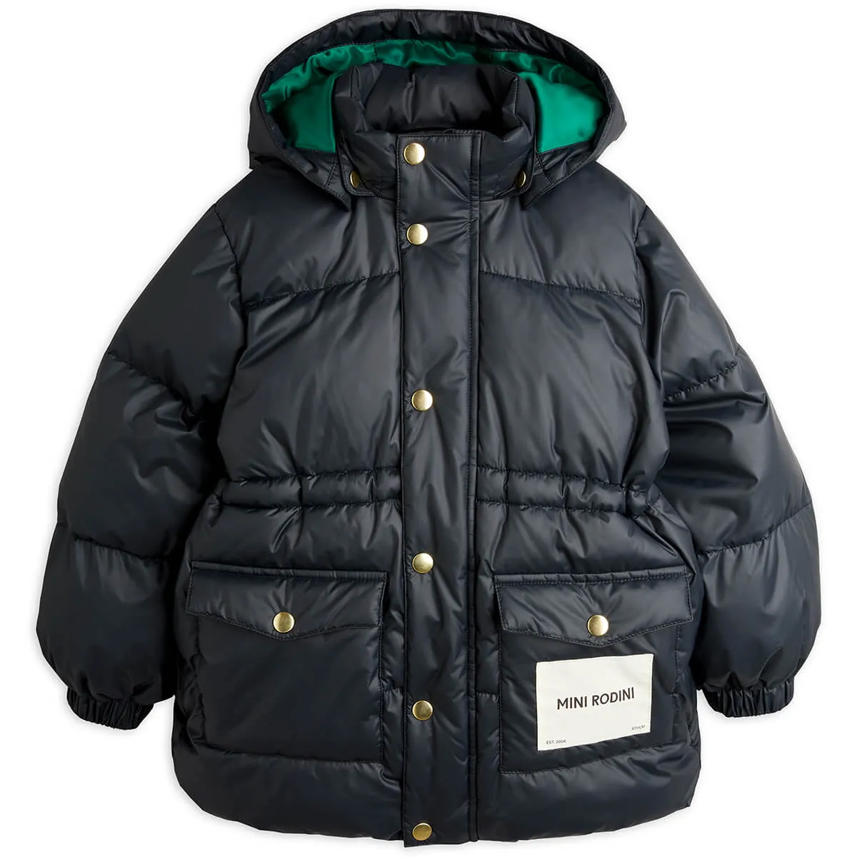 Heavy Hooded Puffer Jacket in Black by Mini Rodini