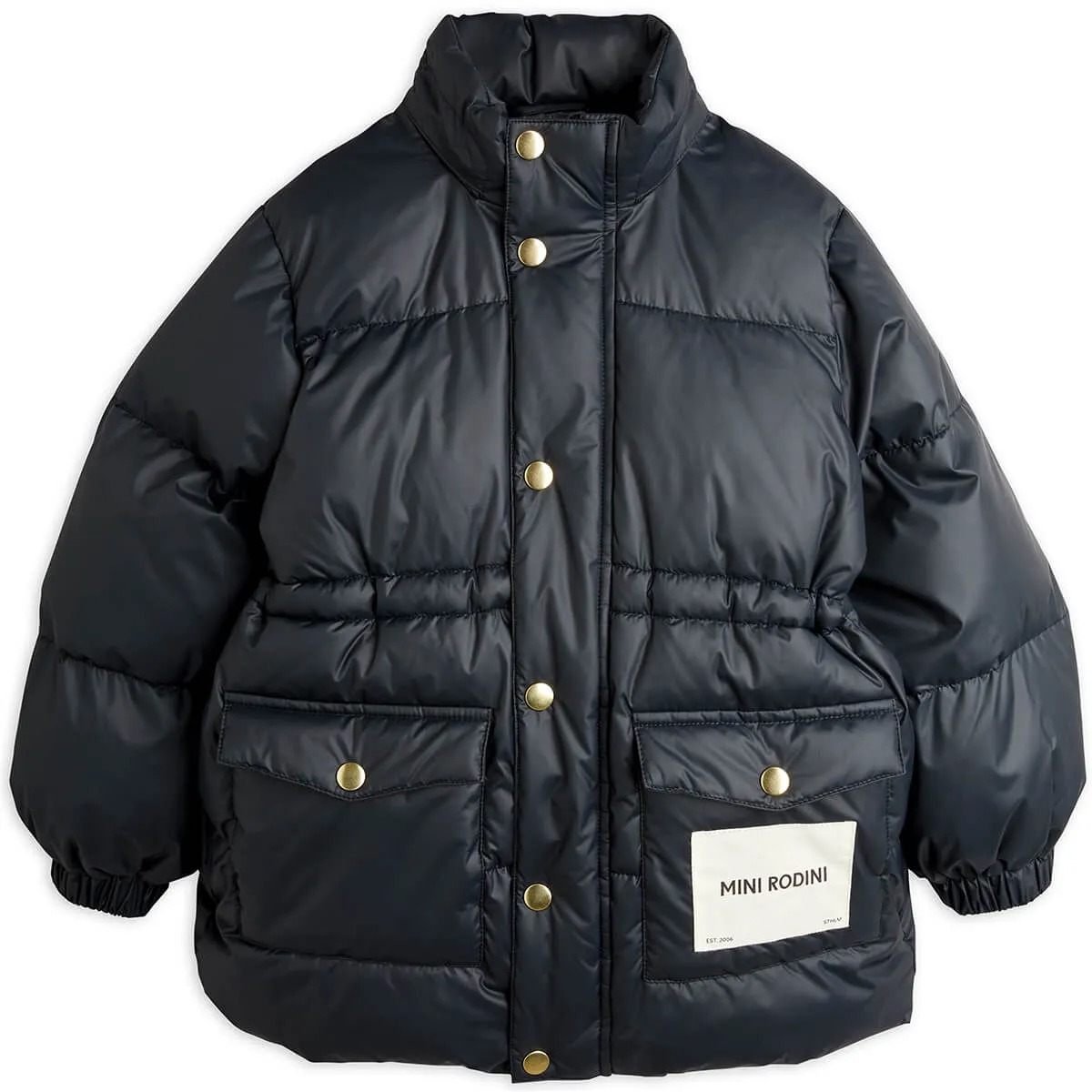 Heavy Hooded Puffer Jacket in Black by Mini Rodini