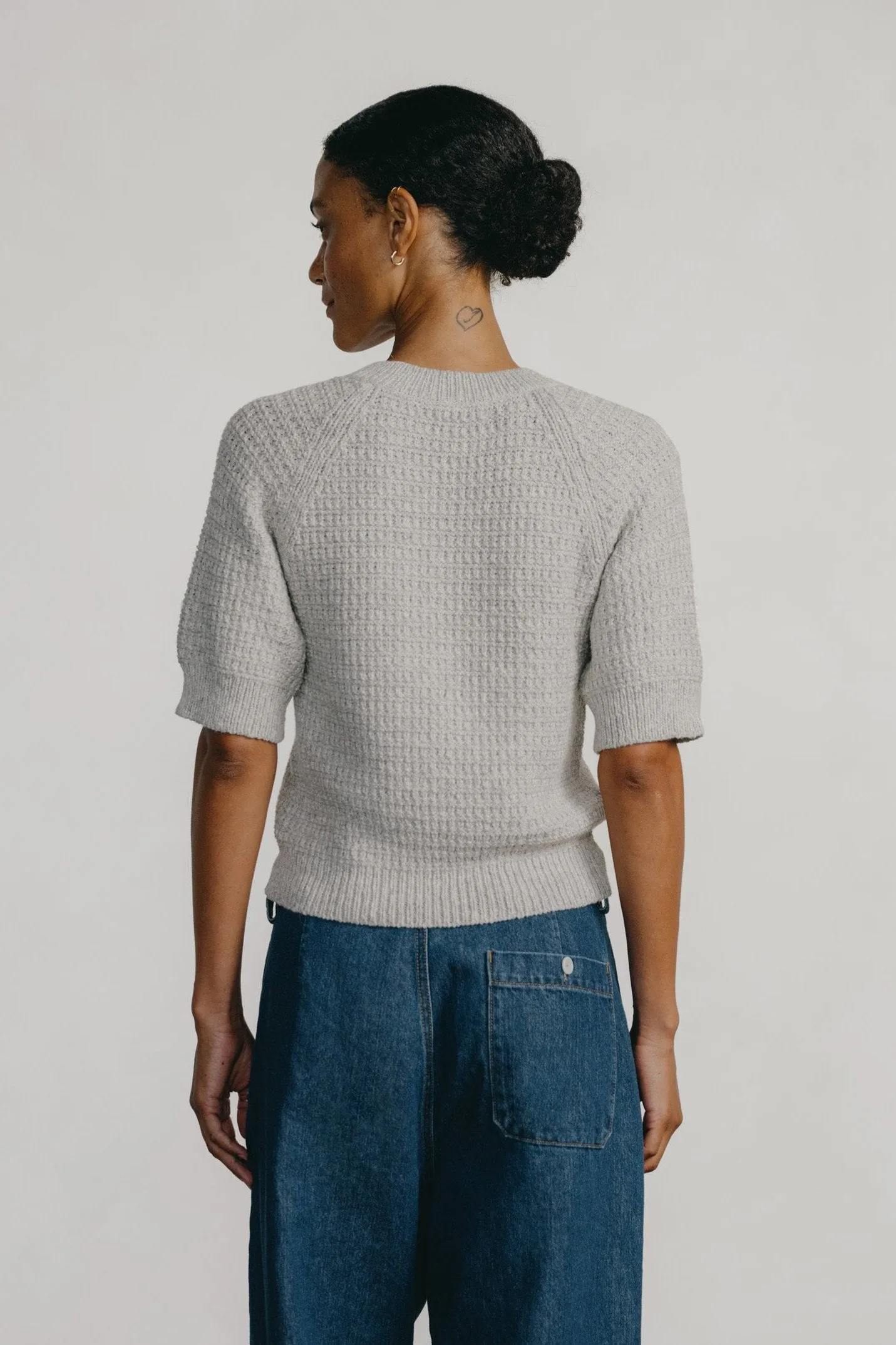 Lloyd Waffle Knit, Alpaca Cotton, Heather Grey
