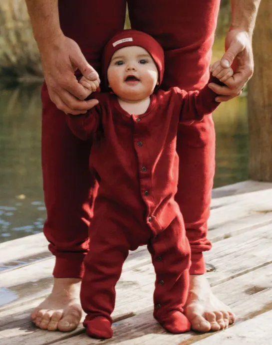 L'oved Baby - Organic Thermal Knotted Cap in Crimson