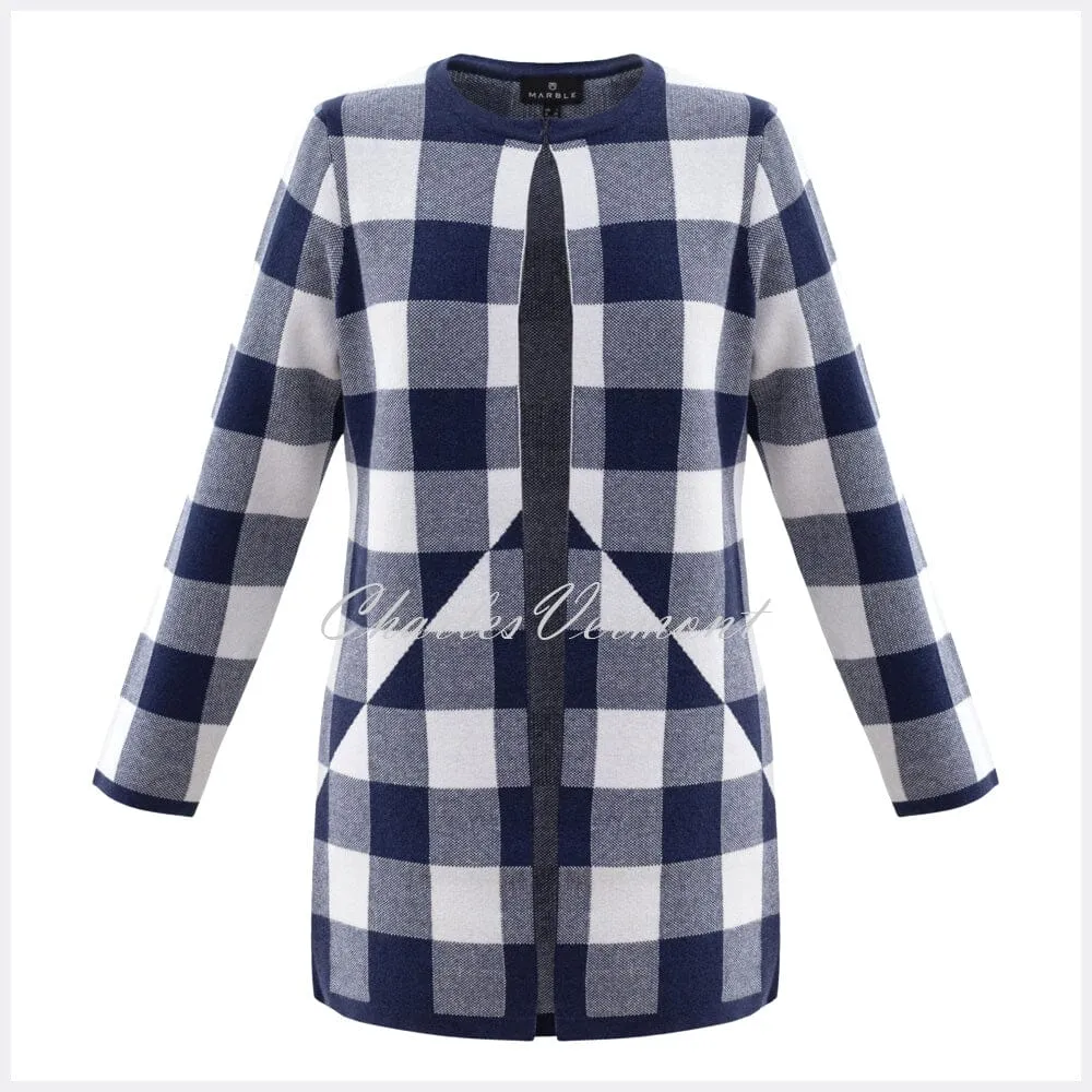 Marble Cardigan – Style 5914-103 (Navy / White)