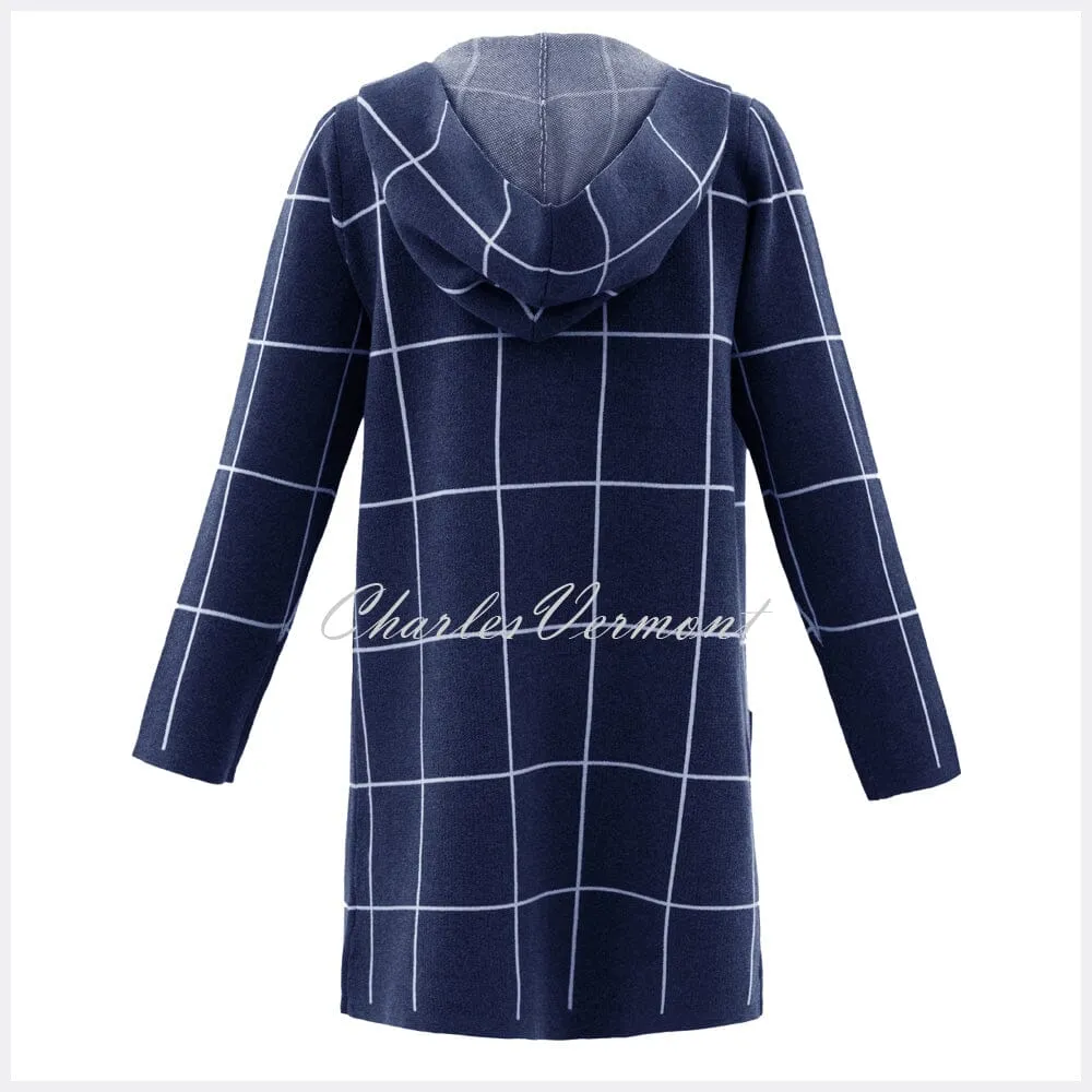 Marble Long-line Cardigan – Style 5919-103 (Navy / White)