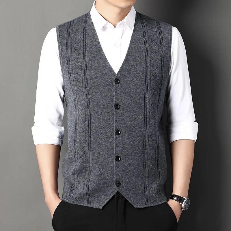 🌟Men's Fashion Knitted Button Sweater Vest Business Match🌟