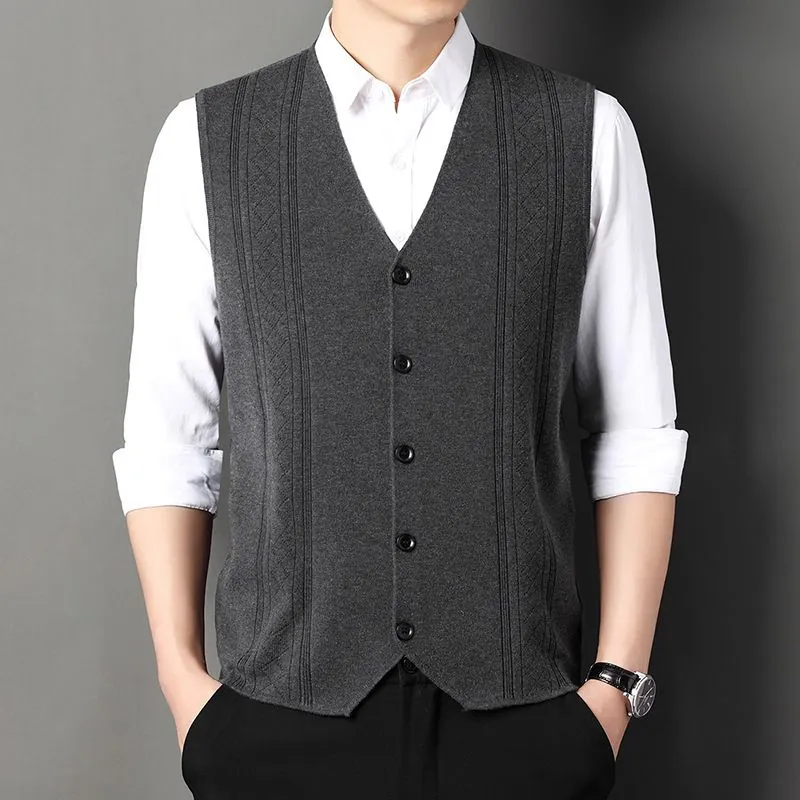 🌟Men's Fashion Knitted Button Sweater Vest Business Match🌟