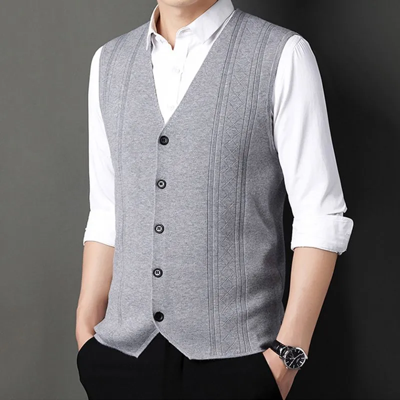 🌟Men's Fashion Knitted Button Sweater Vest Business Match🌟
