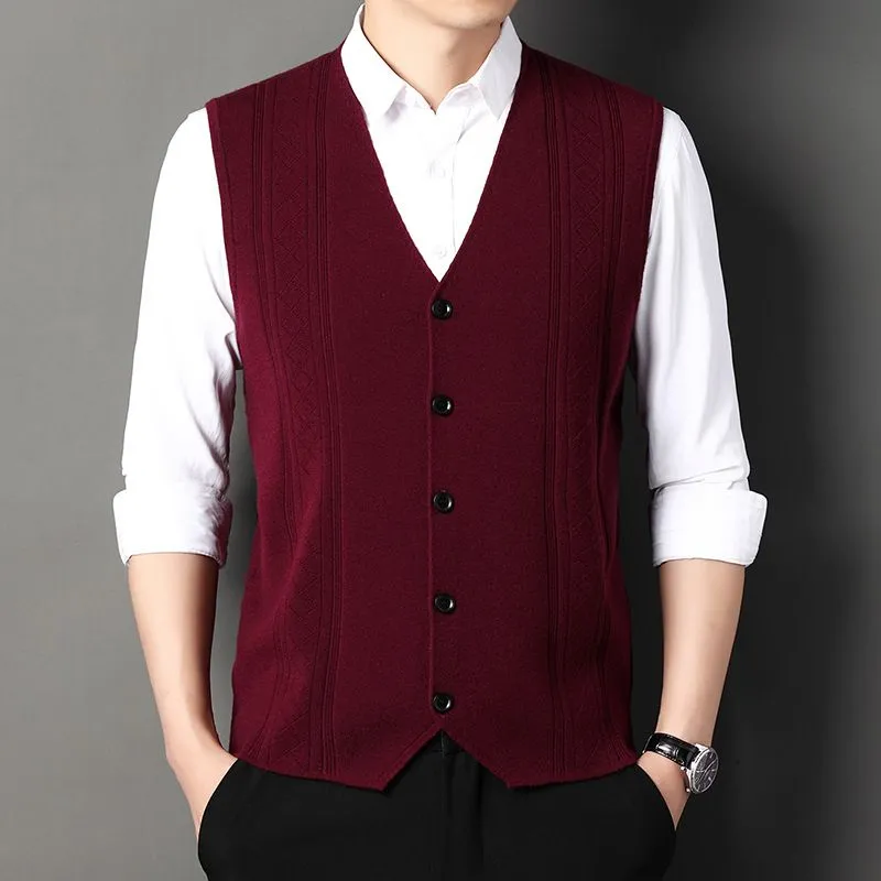 🌟Men's Fashion Knitted Button Sweater Vest Business Match🌟