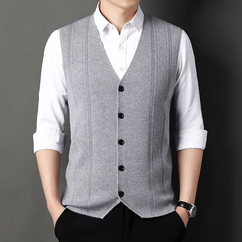 🌟Men's Fashion Knitted Button Sweater Vest Business Match🌟