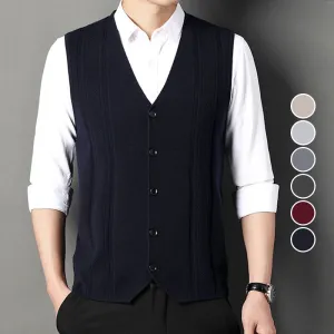 🌟Men's Fashion Knitted Button Sweater Vest Business Match🌟