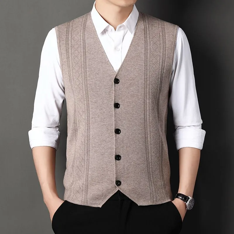 🌟Men's Fashion Knitted Button Sweater Vest Business Match🌟