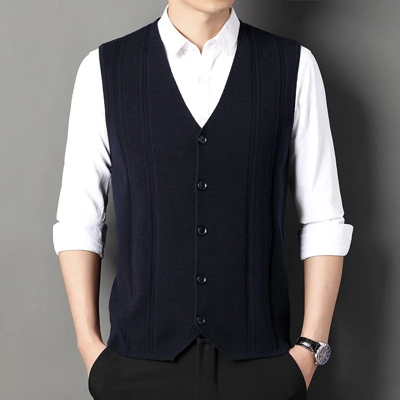 🌟Men's Fashion Knitted Button Sweater Vest Business Match🌟