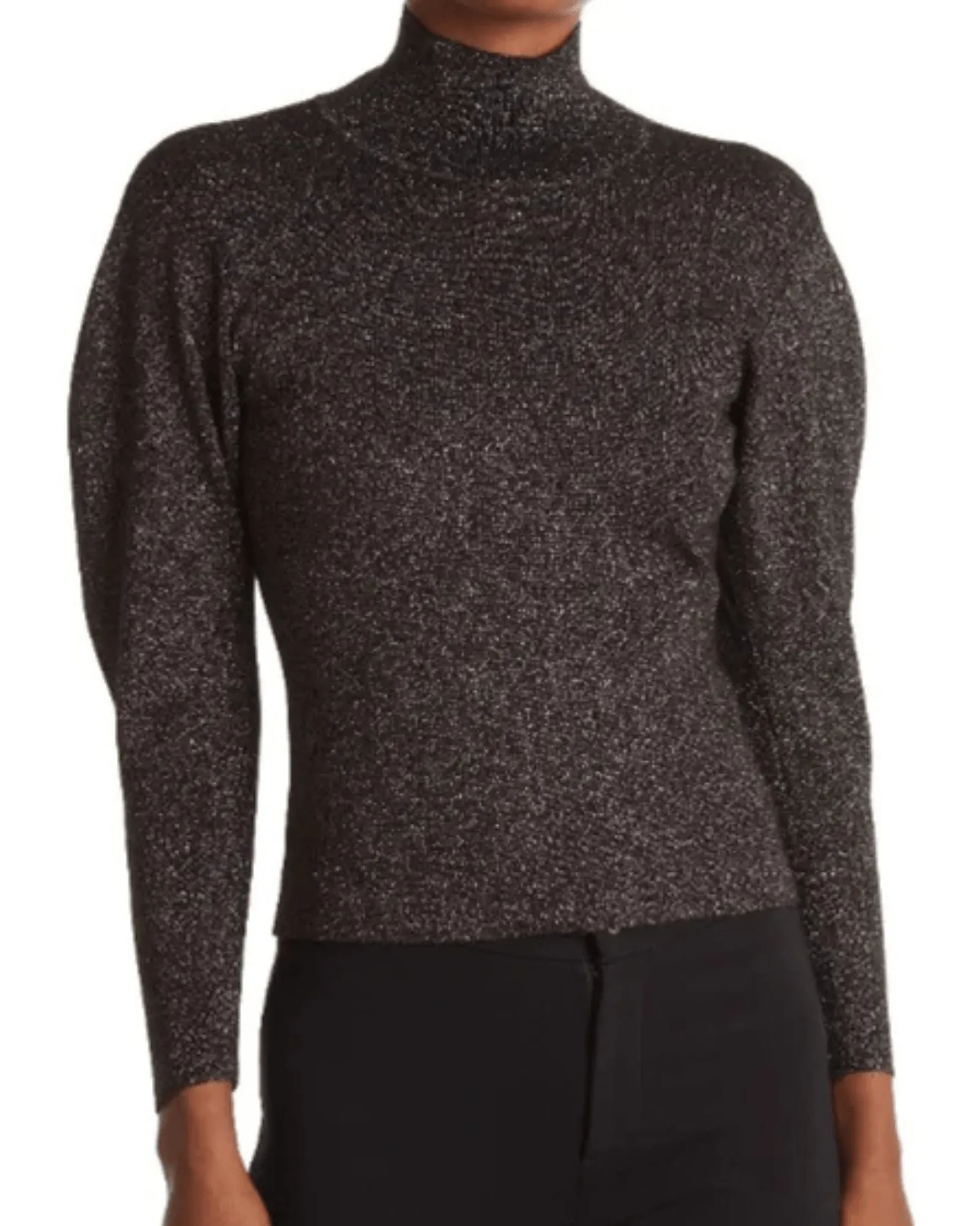 Metallic Puff Sleeve Sweater