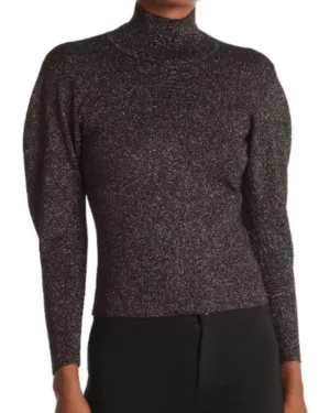Metallic Puff Sleeve Sweater