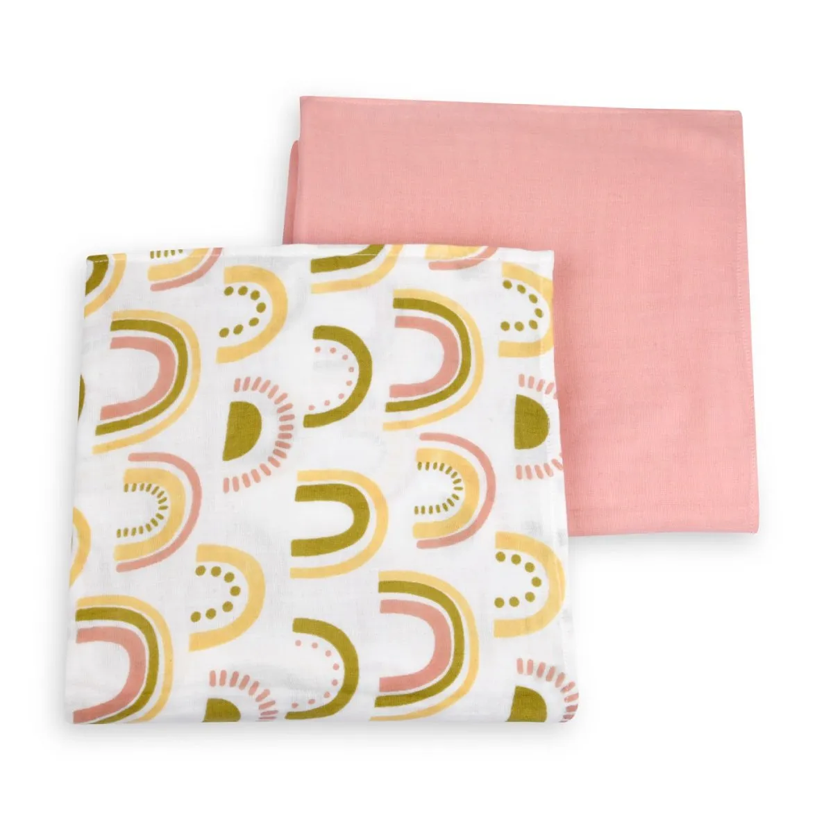 Naturally Dyed Organic Muslin Blanket & Swaddles (Set of 3)- I'm Peachy