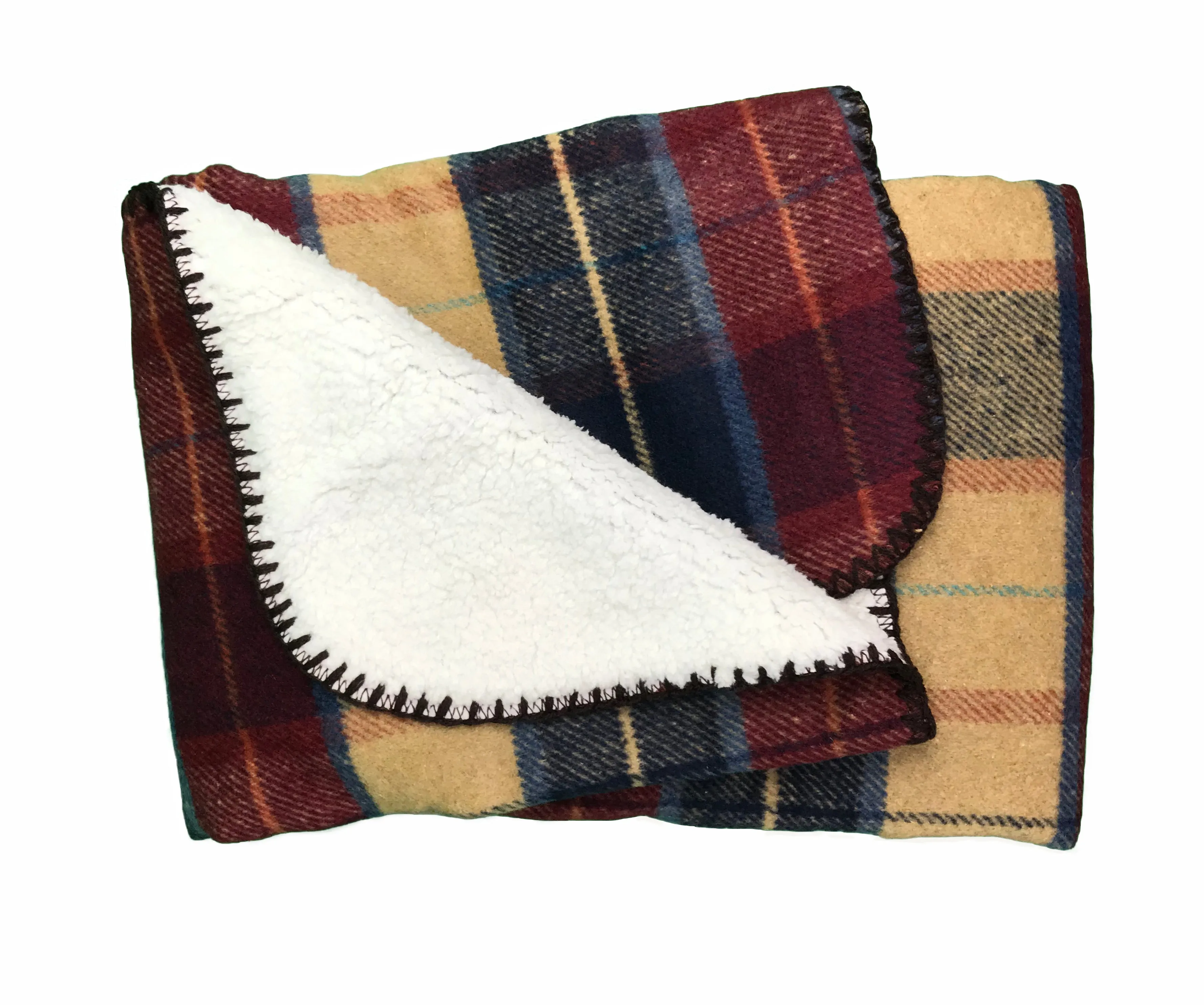 Red Country Tweed Sherpa Fleece Throw Blanket