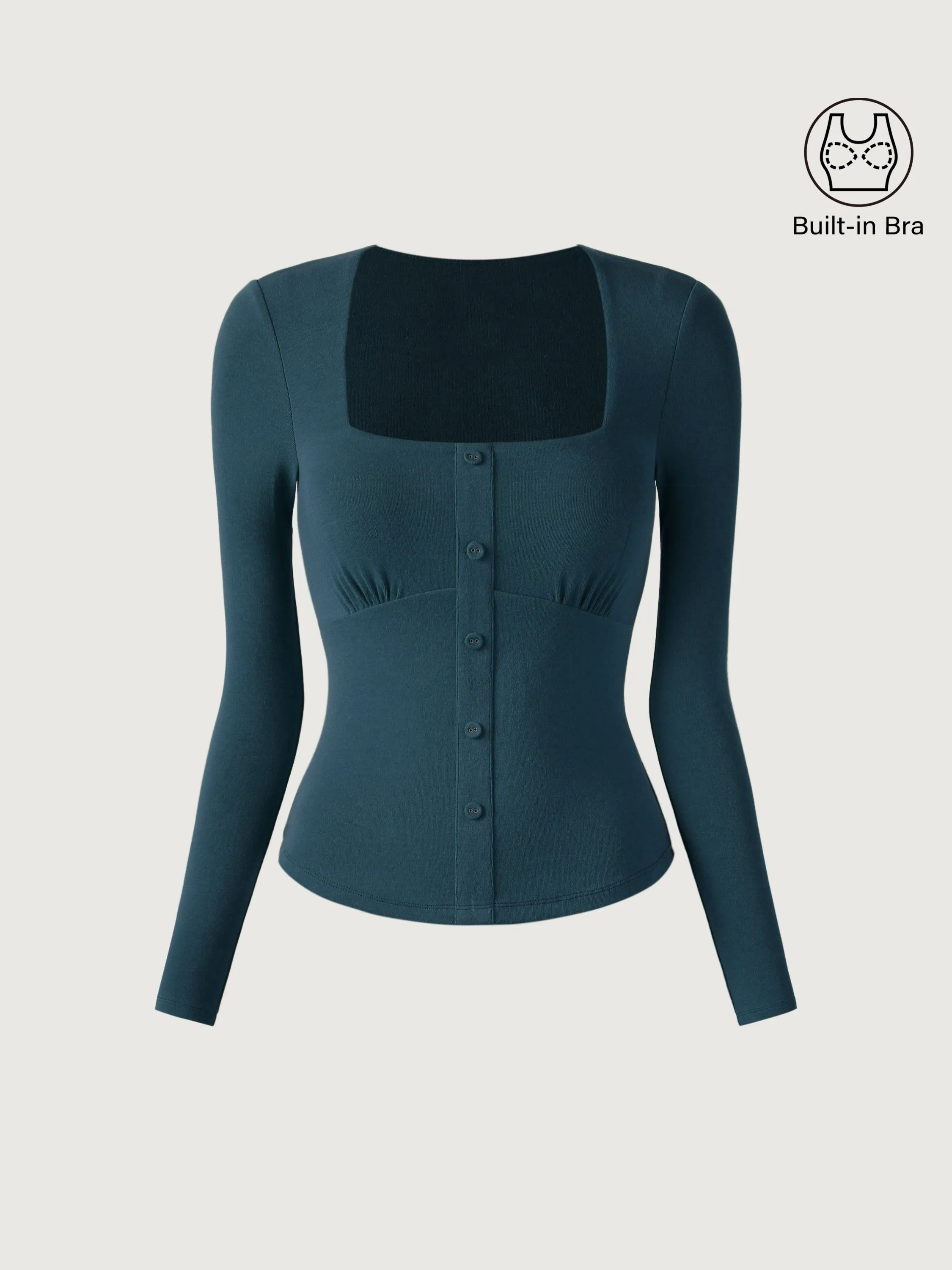 Square Neck Placket Brami Top
