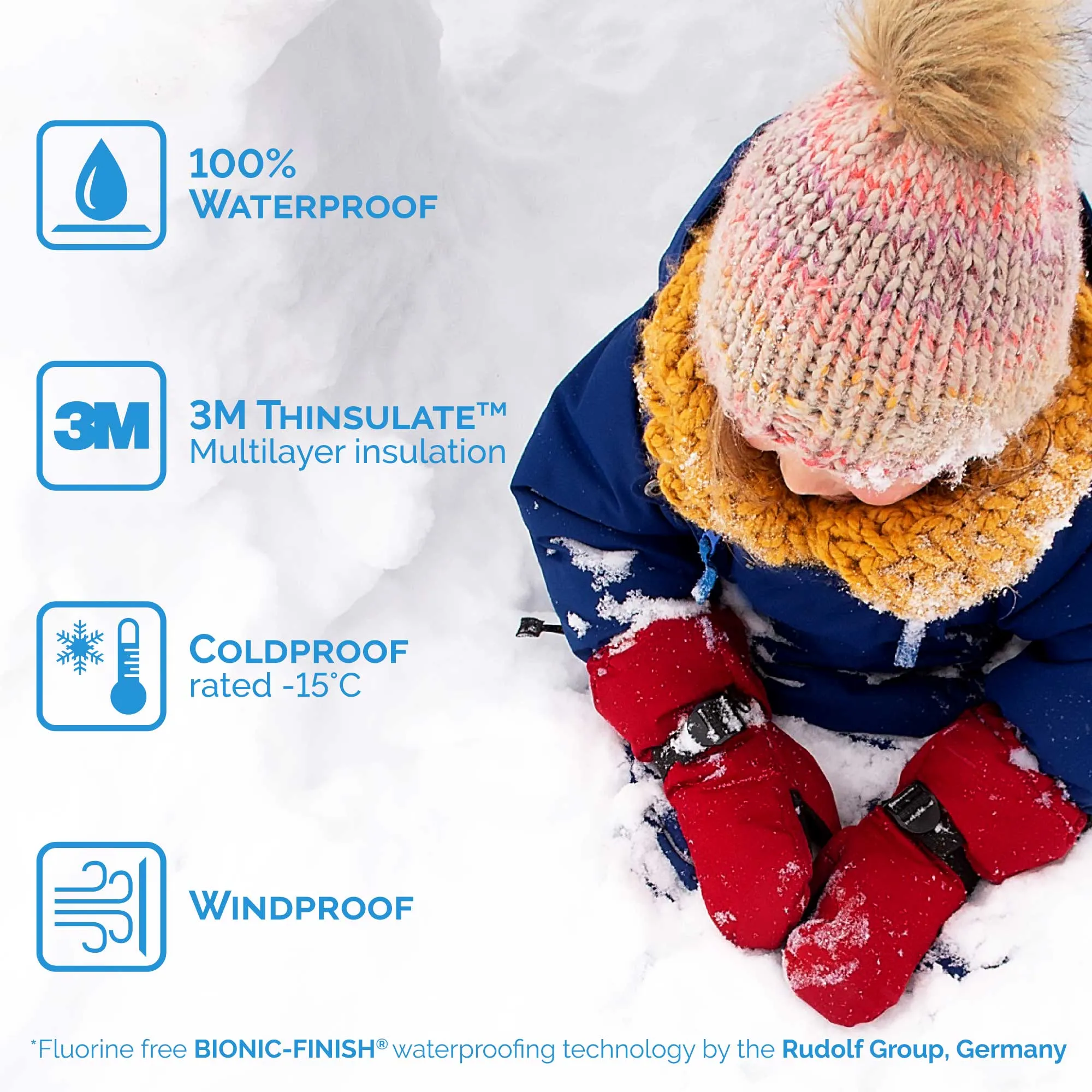 Toasty-Dry Waterproof Snow Mitten: Winter Sun