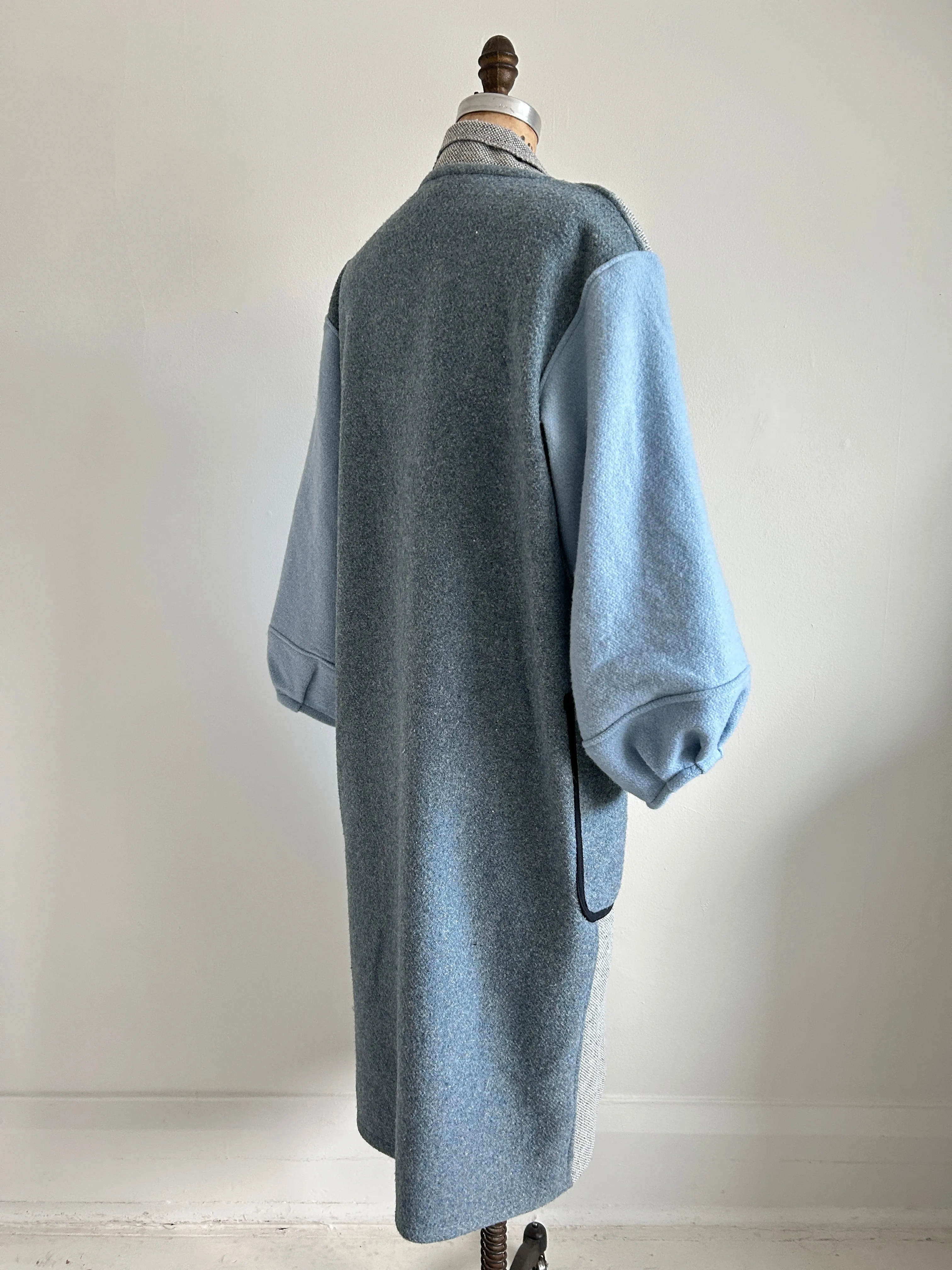 Trench with Vintage Wool & Tweed Blankets Size M/L #TRENCH12
