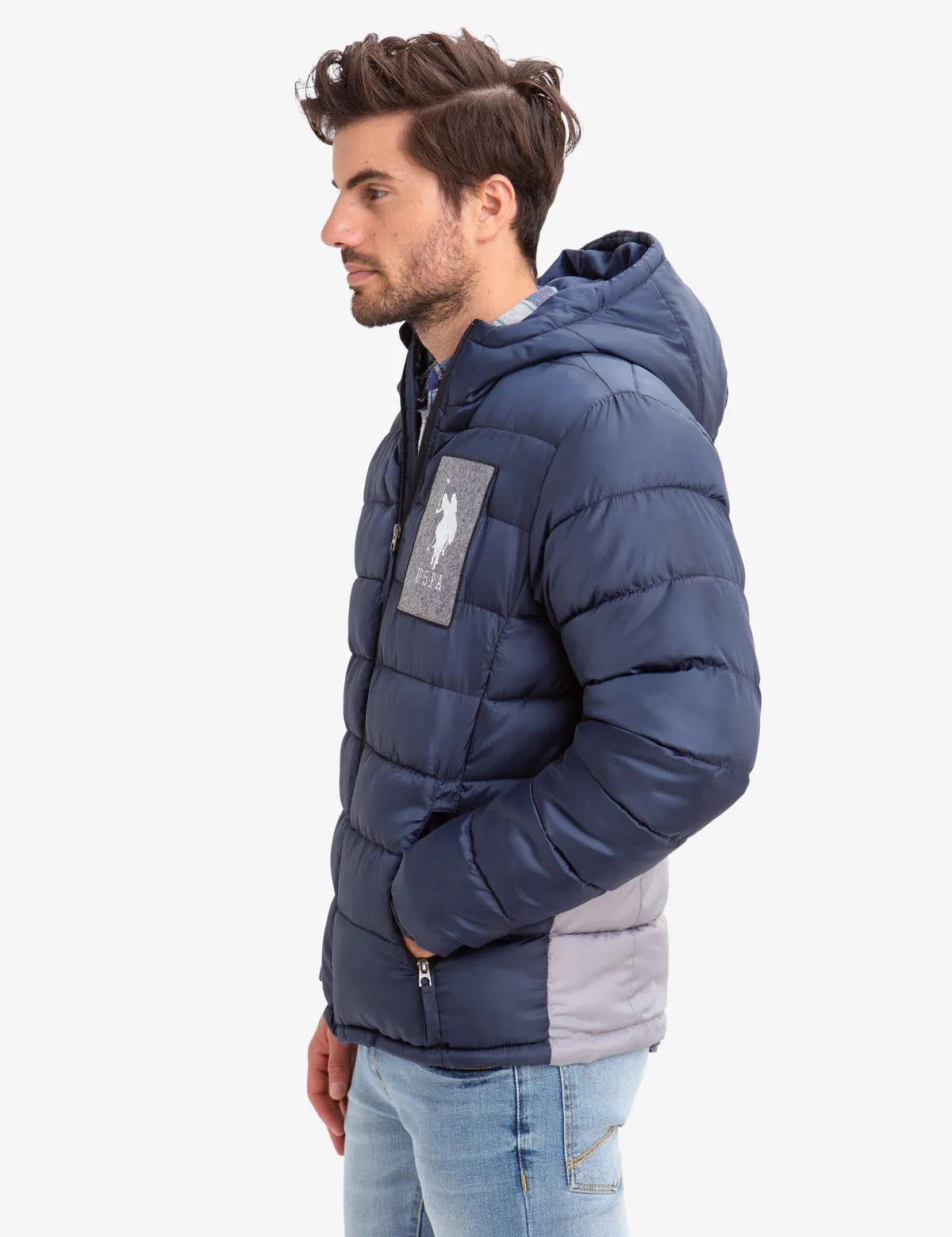 USPA FELT PATCH PUFFER COAT