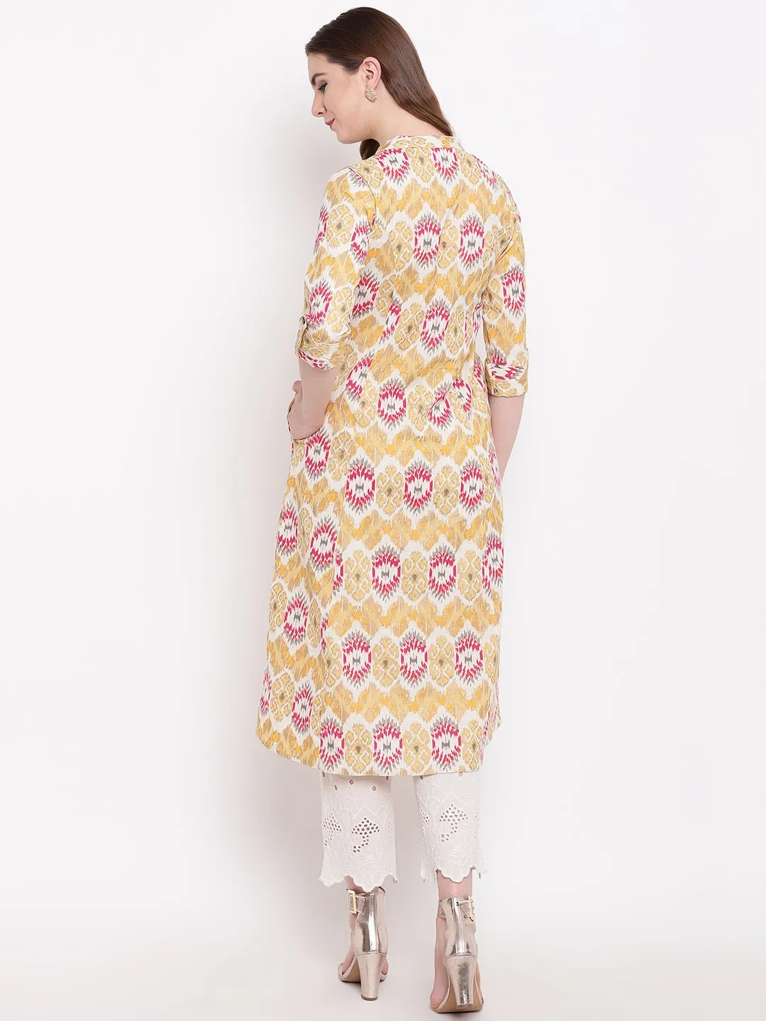 Yellow A-Line Khadi Kurta