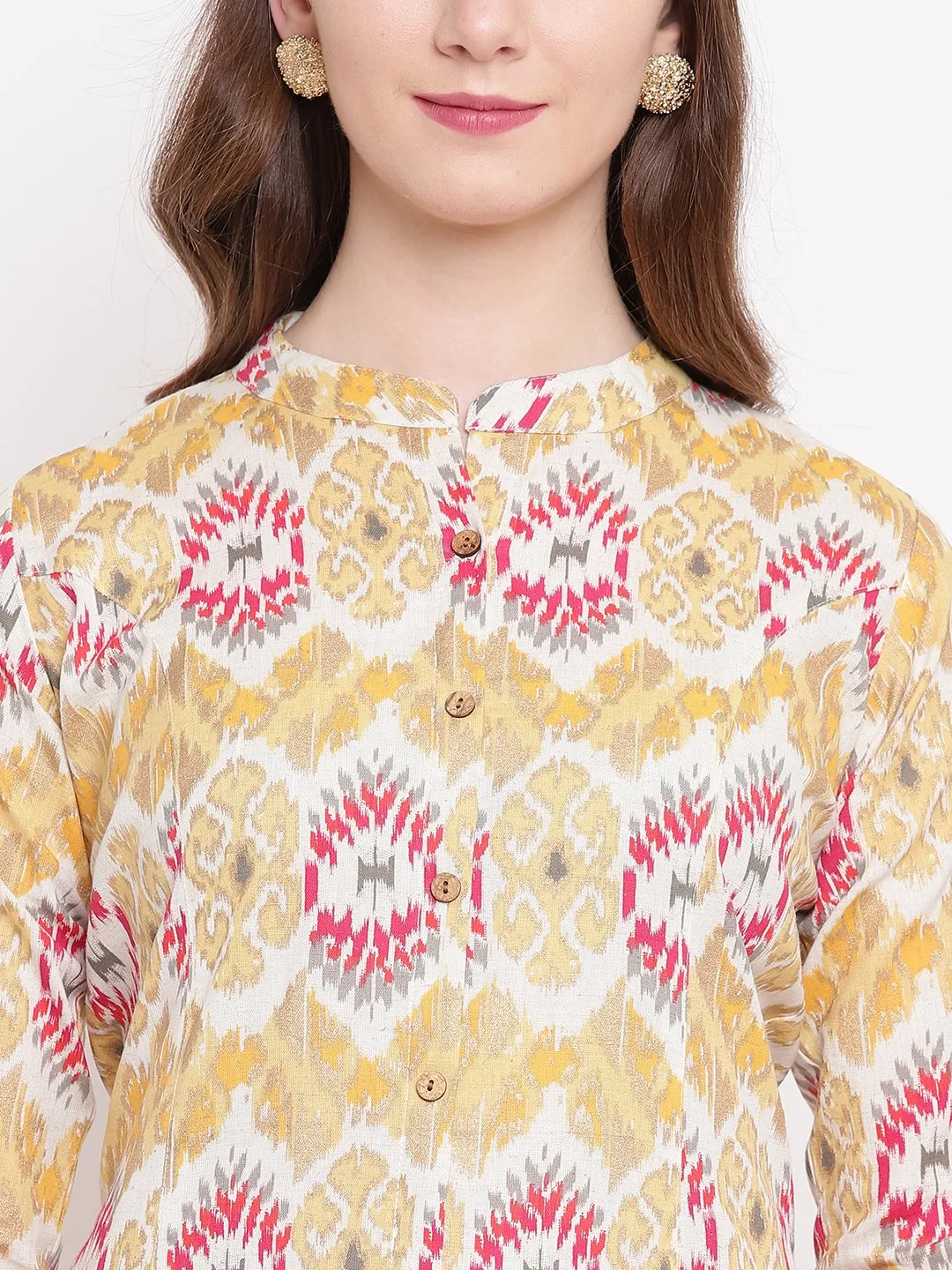 Yellow A-Line Khadi Kurta